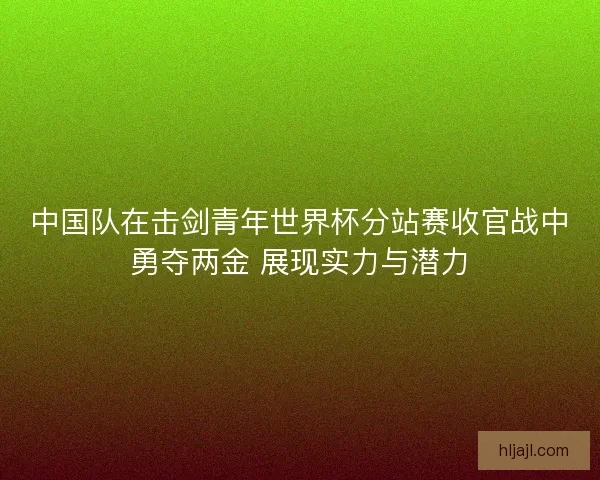 中国队在击剑青年世界杯分站赛收官战中勇夺两金 展现实力与潜力